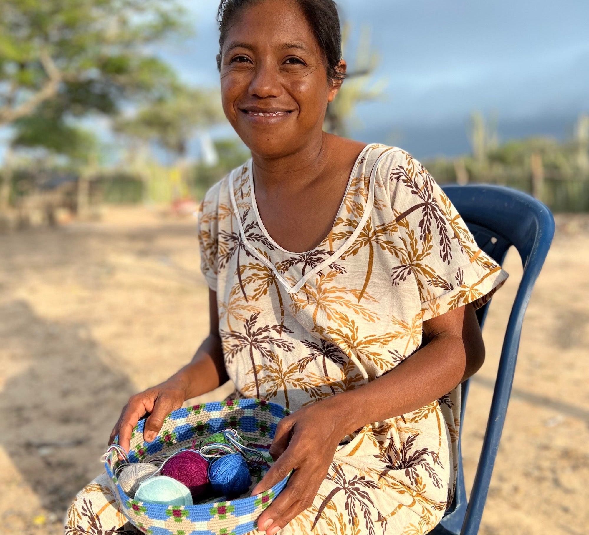 Wayuu weaver from Ahumao, Maria Luisa Pushaina